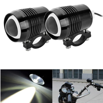 Мотоциклет LED Светлини Обектива на Проектора Бяла Светлина ATV Скутер За Шофиране Cafe Racer Светлина Допълнителен Прожектор Лампи