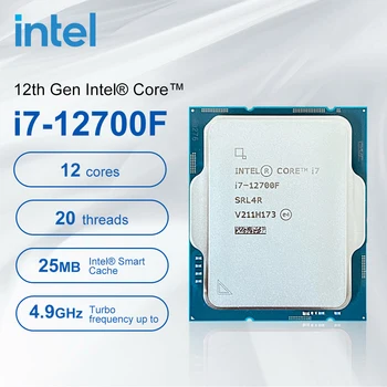 Intel Нов Core i7-12700F i7 12700F 2.1ghz Двенадцатиядерный двадцатипоточный процесор на 10 НМ L3 = 25 М 65 W LGA 1700 processador Core i7