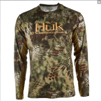 Мъжки t-shirt Huk с дълги ръкави, градинска риза за риболов, всекидневни универсален топ за конна езда, костюм за скоростно спускане, бързосъхнеща hoody