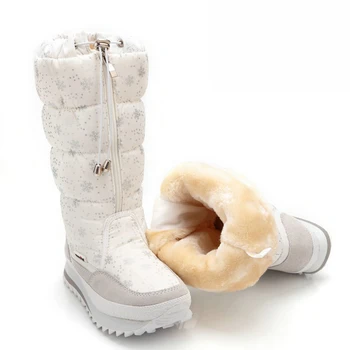 Дамски зимни обувки, зимни обувки на платформа, топло нескользящая водоустойчив зимни обувки от дебел плюш, размер 35-42
