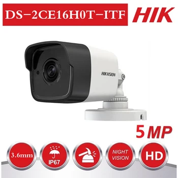 Водоустойчива камера за видеонаблюдение Hikvision 5MP за помещения и на улицата, с подкрепата на TVI / AHD / CVI / CVBS 4 В 1 с аналогова пулевой камера DS-2CE16H0T-ITF